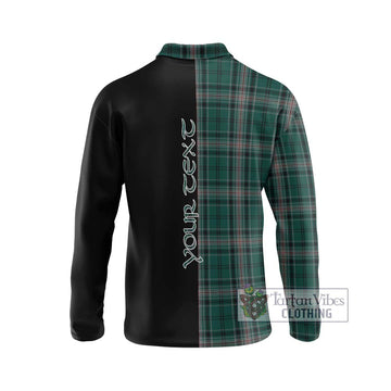 Kelly of Sleat Hunting Tartan Long Sleeve Polo Shirt with Family Crest and Half Of Me Style