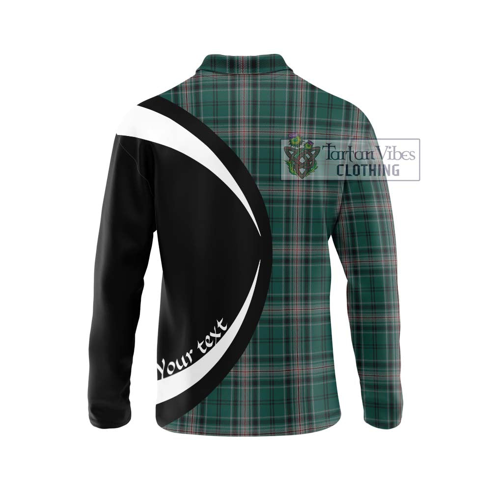 Kelly of Sleat Hunting Tartan Long Sleeve Polo Shirt with Family Crest Circle Style - Tartan Vibes Clothing