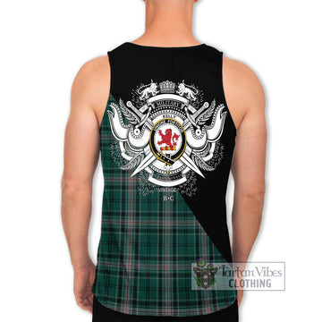 Kelly of Sleat Hunting Tartan Men's Tank Top with Family Crest and Military Logo Style