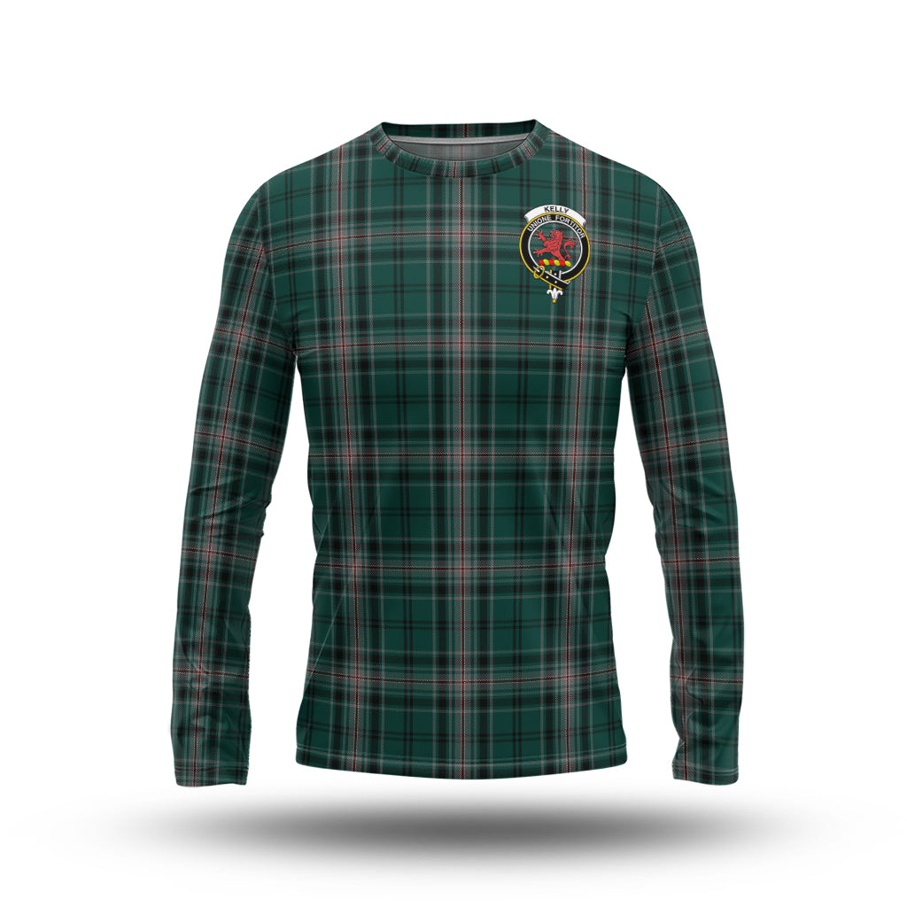 kelly-of-sleat-hunting-tartan-long-sleeve-t-shirt-with-family-crest