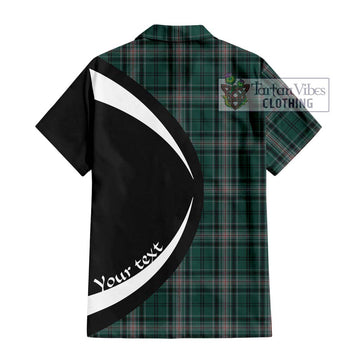 Kelly of Sleat Hunting Tartan Short Sleeve Button Up with Family Crest Circle Style