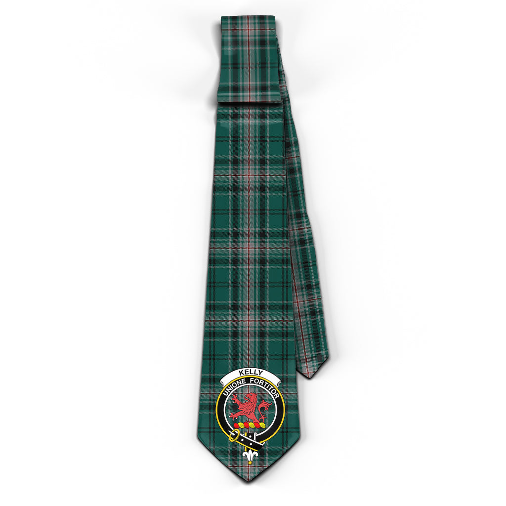 Kelly of Sleat Hunting Tartan Classic Necktie with Family Crest - Tartan Vibes Clothing