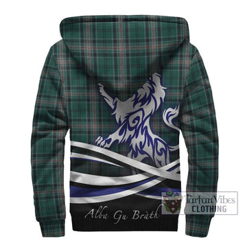 Kelly of Sleat Hunting Tartan Sherpa Hoodie with Alba Gu Brath Regal Lion Emblem