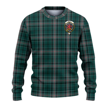 Kelly of Sleat Hunting Tartan Ugly Sweater with Family Crest