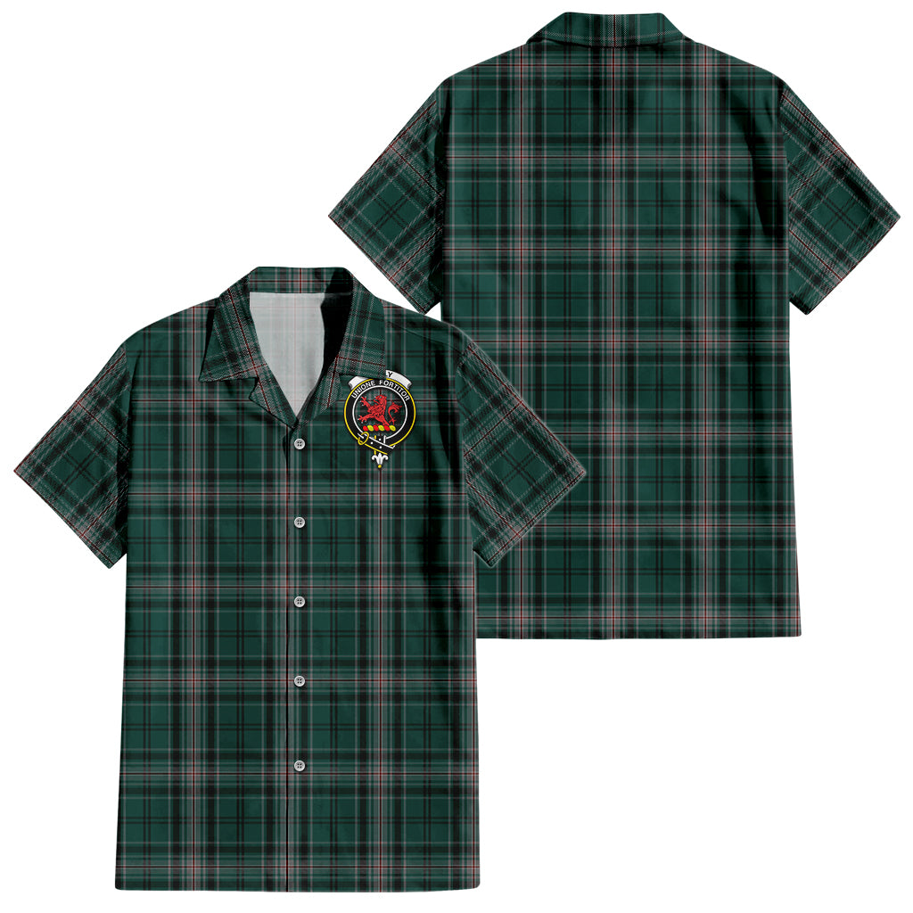 kelly-of-sleat-hunting-tartan-short-sleeve-button-down-shirt-with-family-crest