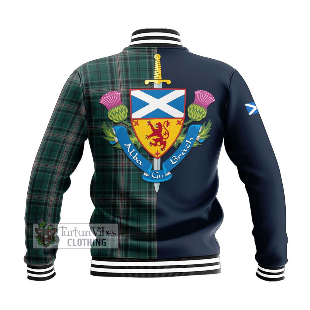 Tartan Vibes Clothing Kelly of Sleat Hunting Tartan Baseball Jacket with Scottish Lion Royal Arm Half Style