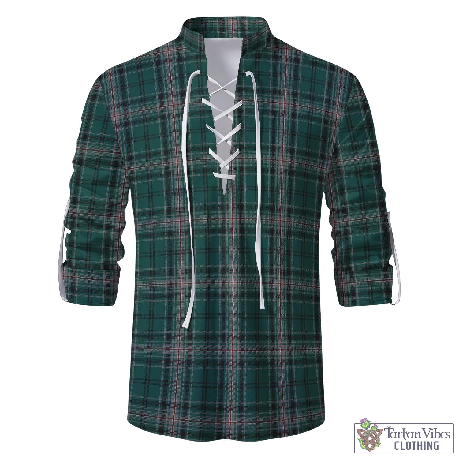 Tartan Vibes Clothing Kelly of Sleat Hunting Tartan Men's Scottish Traditional Jacobite Ghillie Kilt Shirt