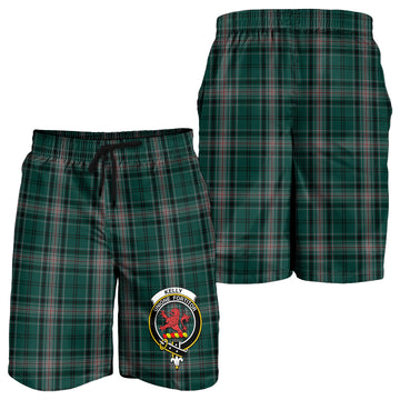 Kelly of Sleat Hunting Tartan Mens Shorts with Family Crest