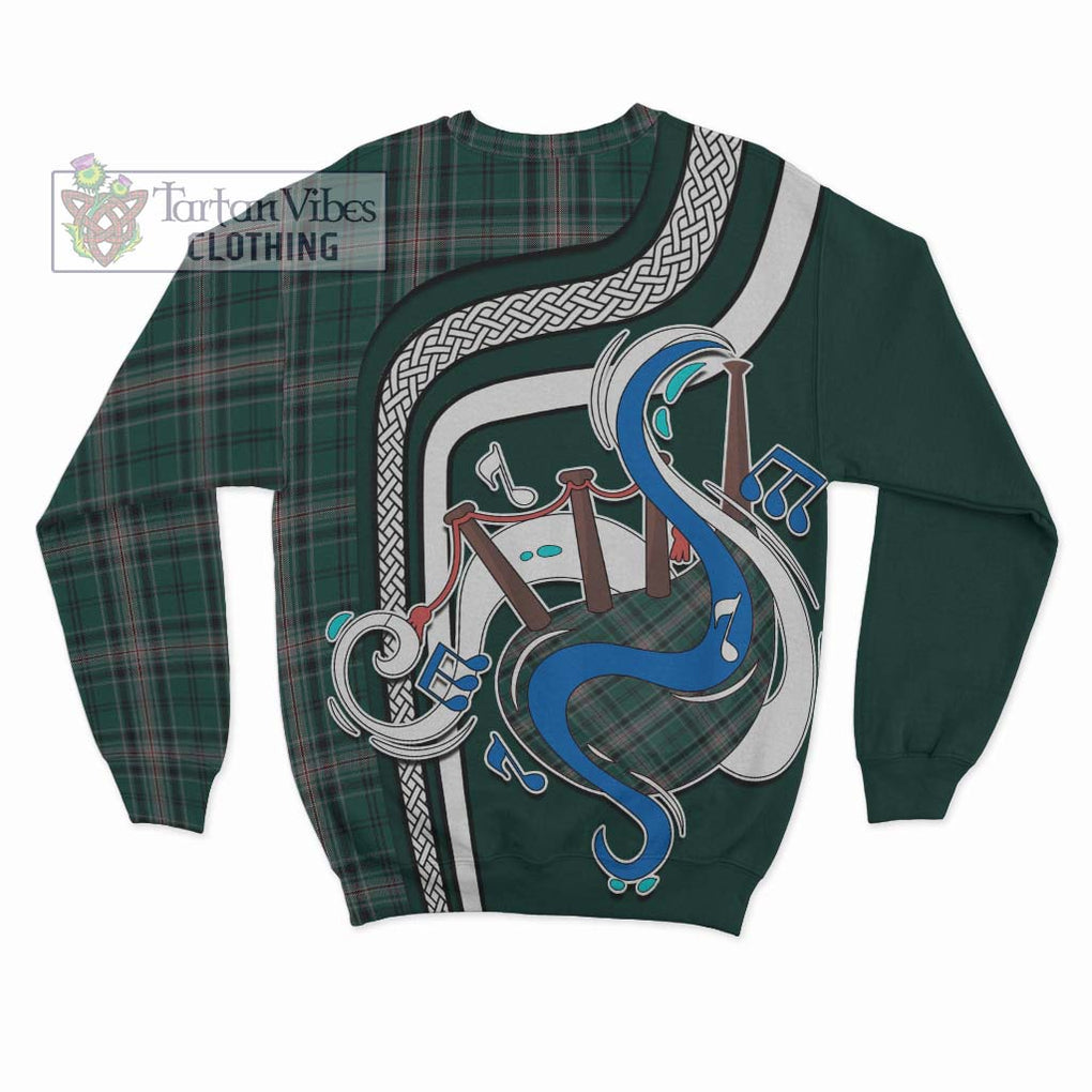 Tartan Vibes Clothing Kelly of Sleat Hunting Tartan Sweatshirt with Epic Bagpipe Style