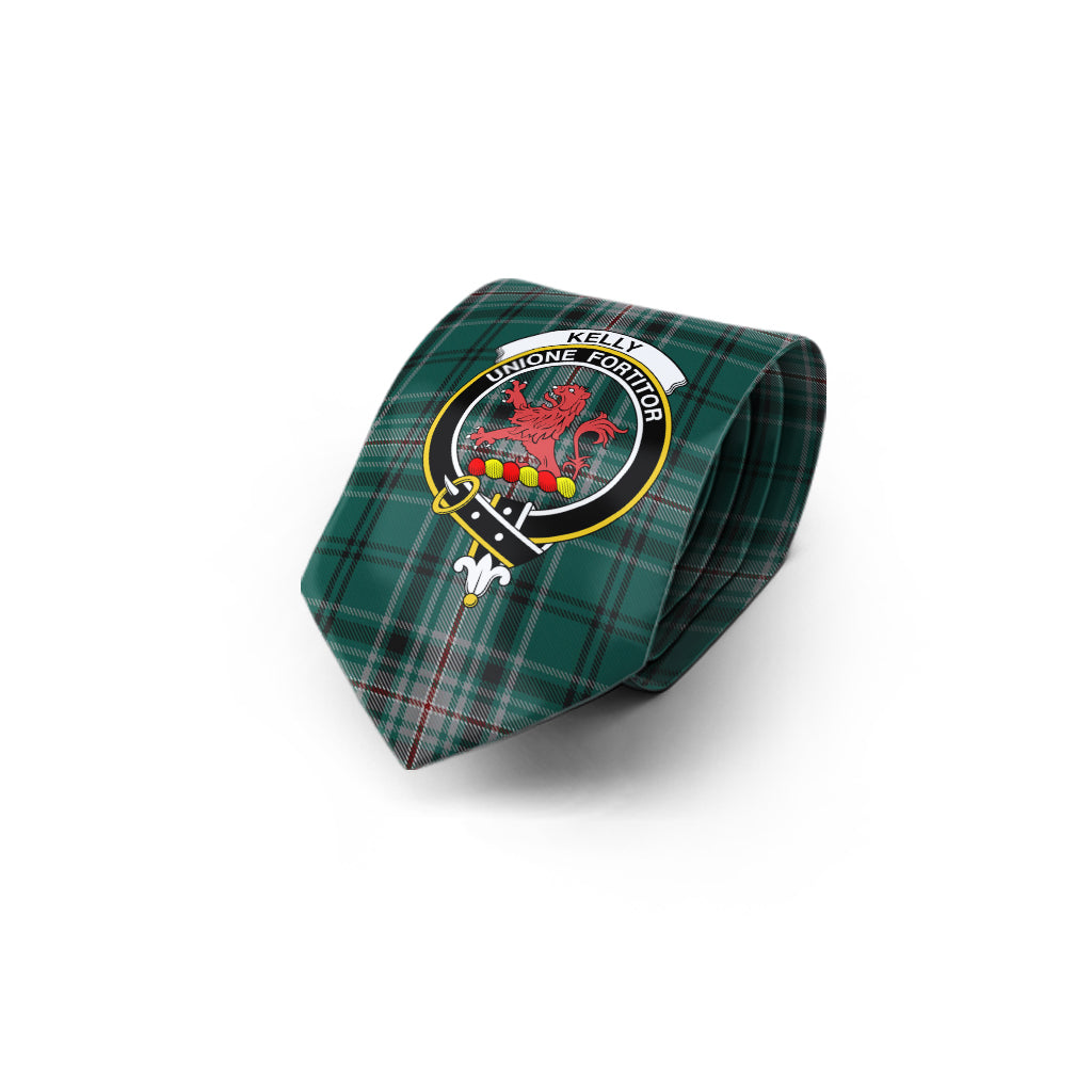 Kelly of Sleat Hunting Tartan Classic Necktie with Family Crest - Tartan Vibes Clothing