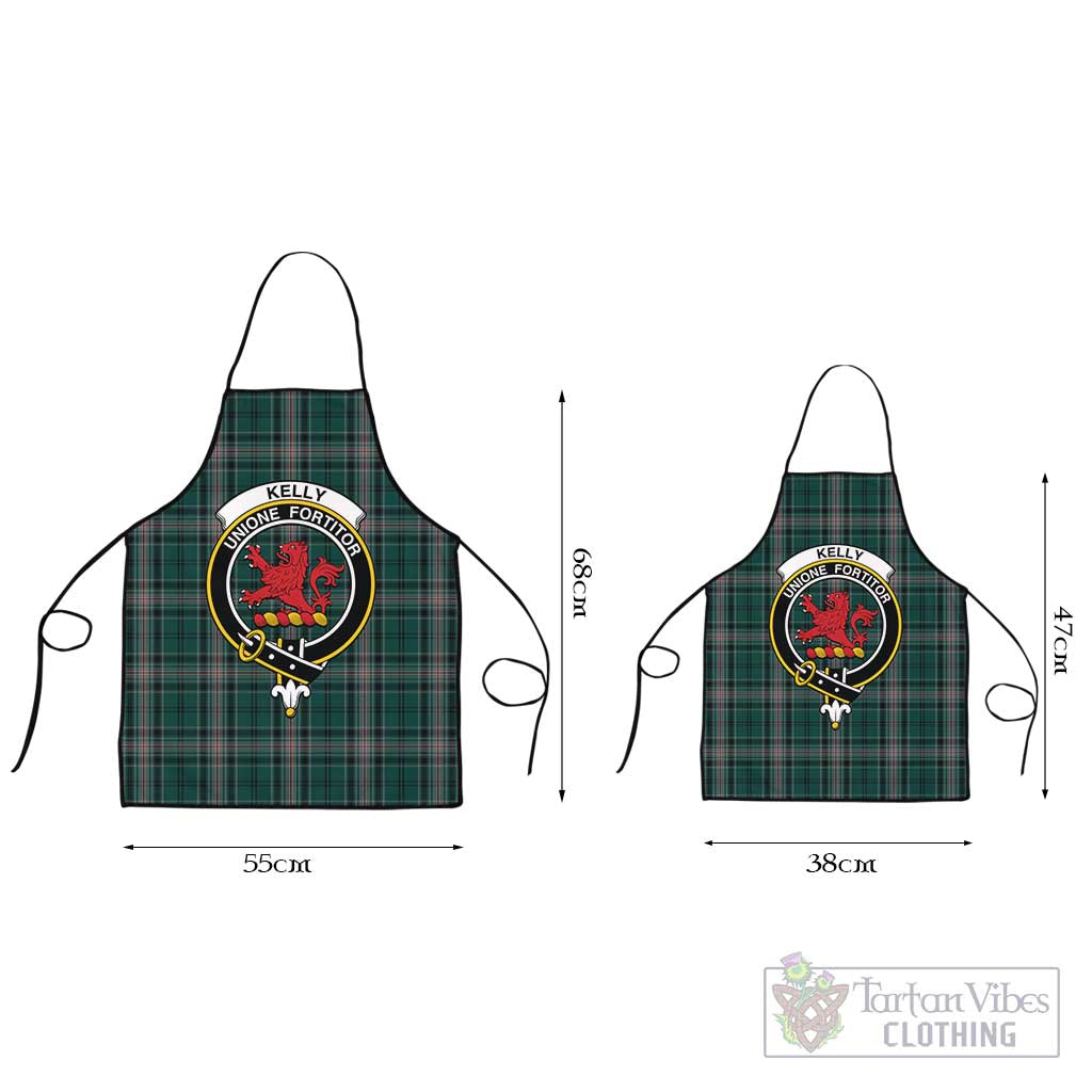 Kelly of Sleat Hunting Tartan Apron with Family Crest Black L 55x68 cm - Tartan Vibes Clothing