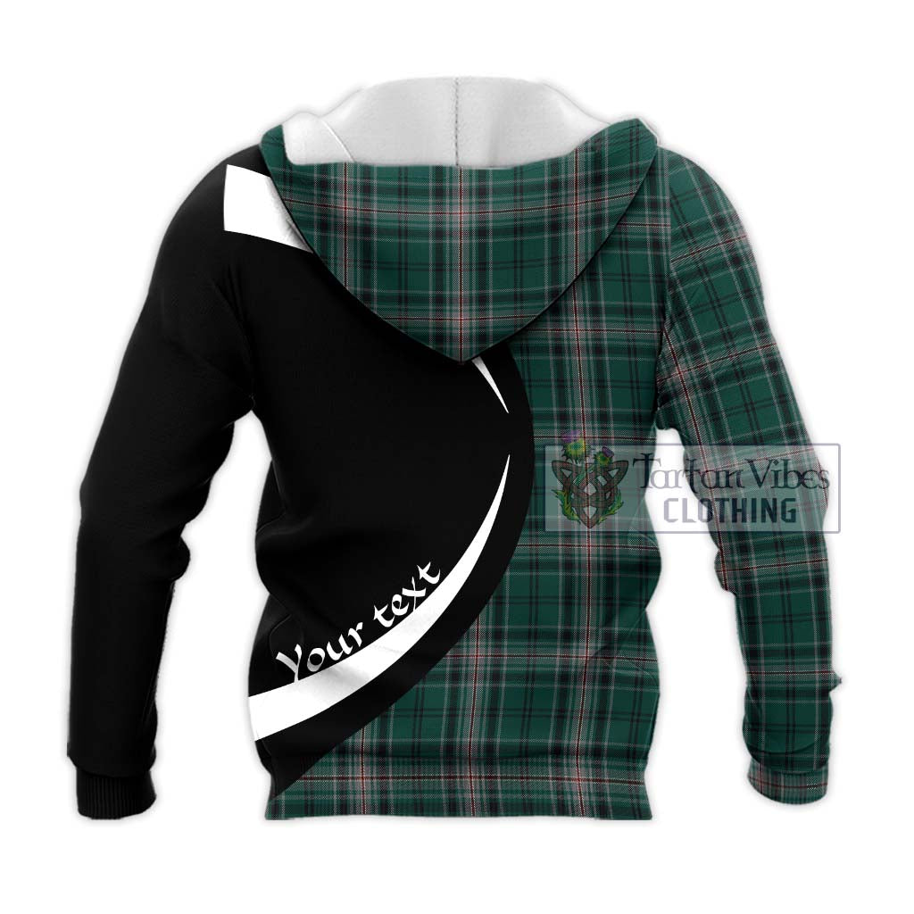 Kelly of Sleat Hunting Tartan Knitted Hoodie with Family Crest Circle Style - Tartan Vibes Clothing