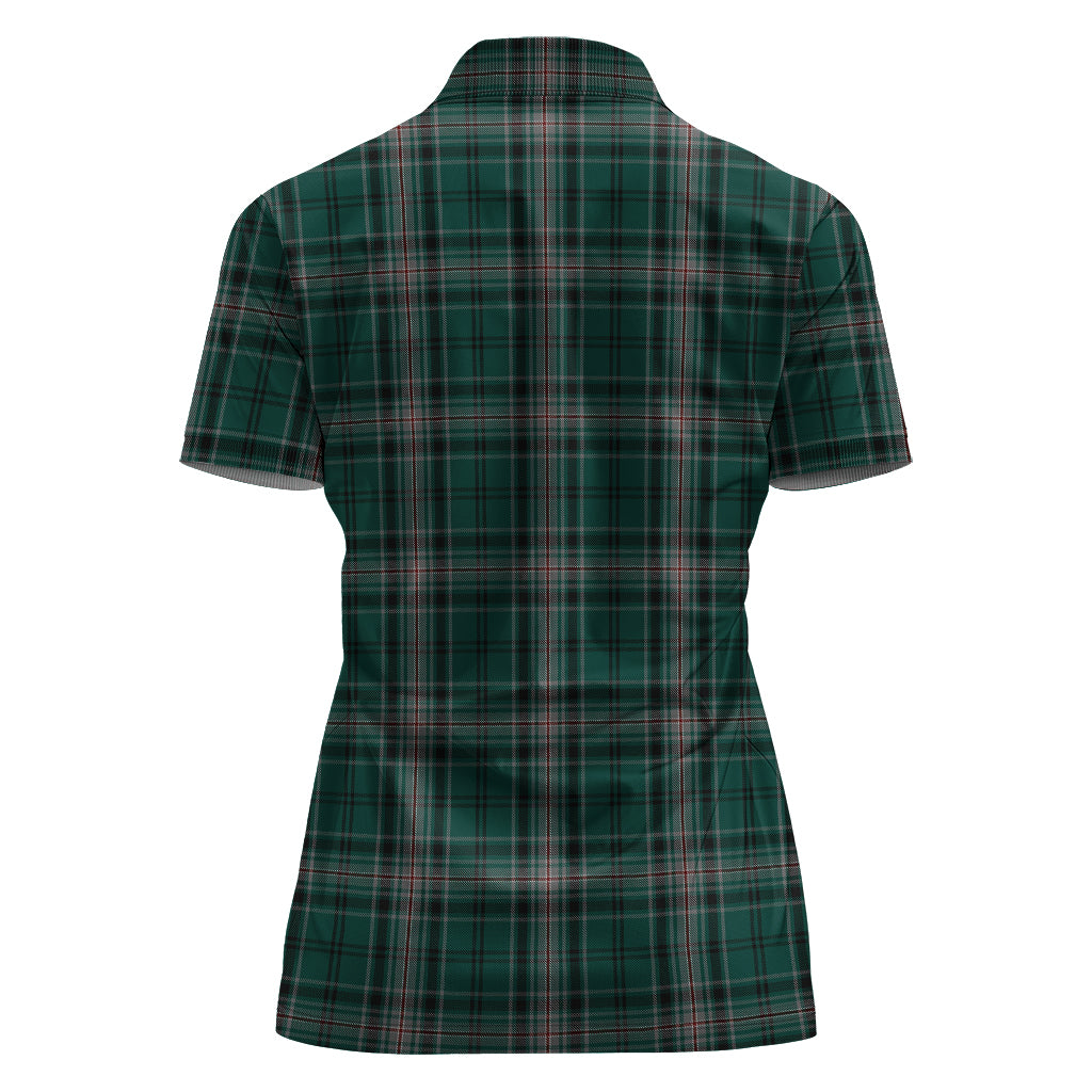 Kelly of Sleat Hunting Tartan Polo Shirt with Family Crest For Women - Tartan Vibes Clothing