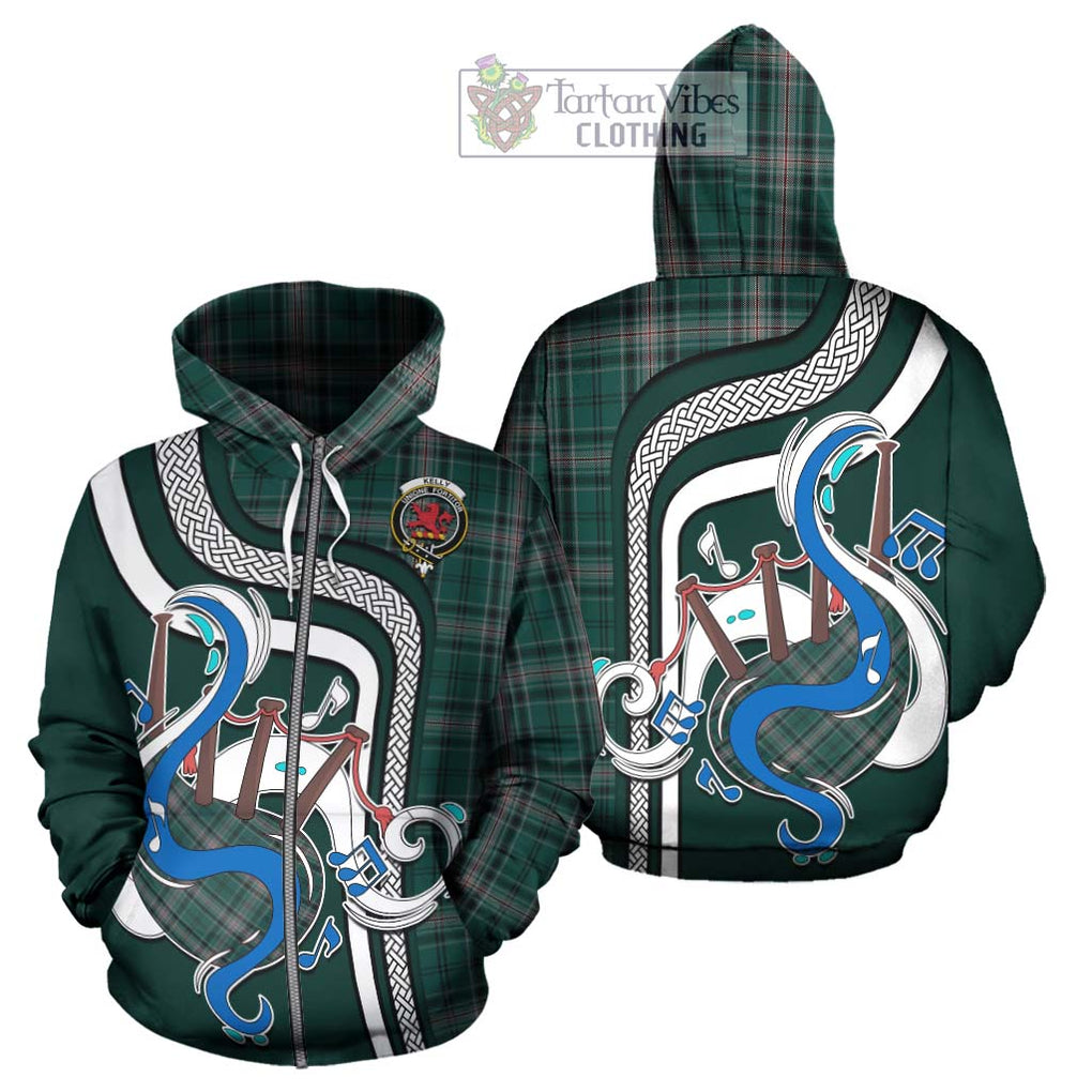 Kelly of Sleat Hunting Tartan Hoodie with Epic Bagpipe Style - Tartanvibesclothing Shop