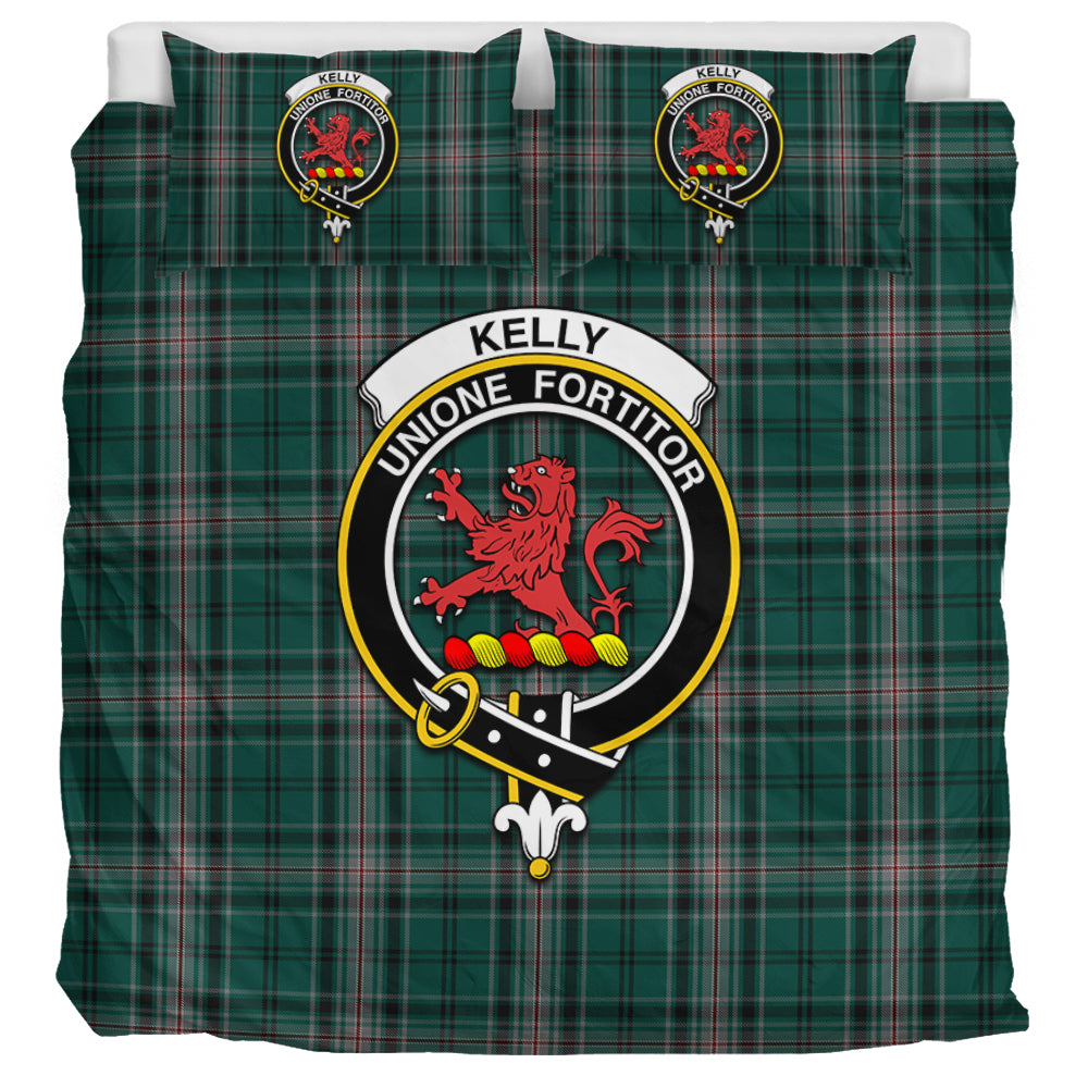 Kelly of Sleat Hunting Tartan Bedding Set with Family Crest UK Bedding Set UK Super King 104*94 inch - Tartan Vibes Clothing