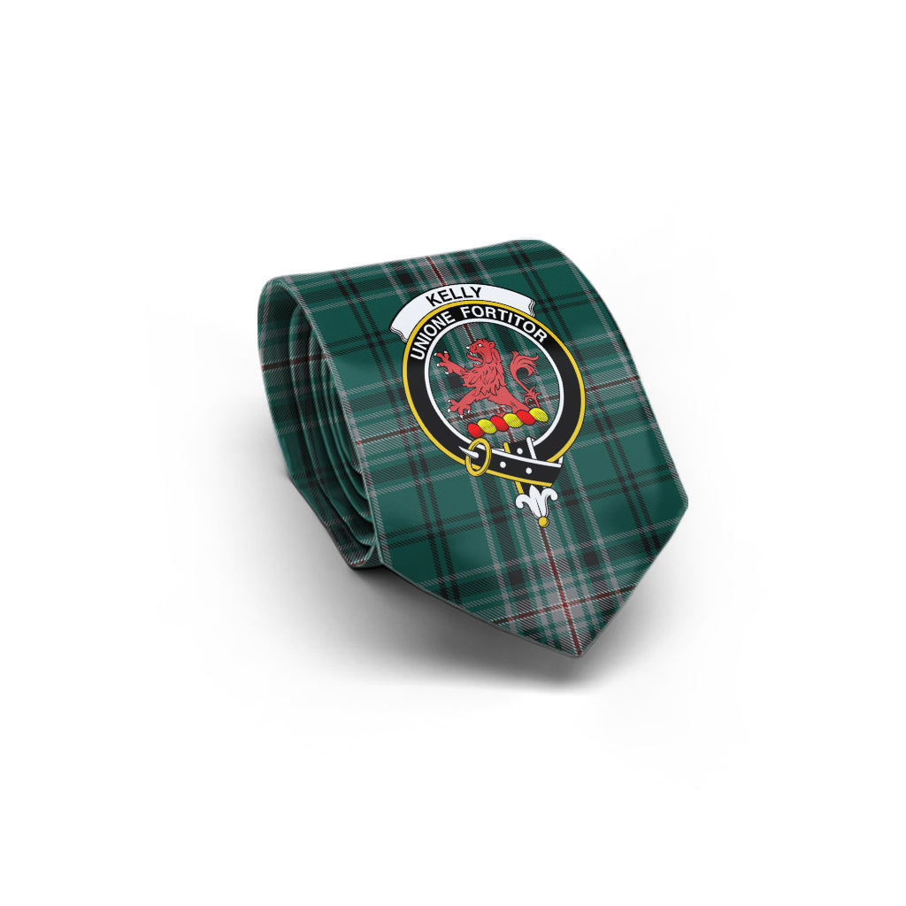 Kelly of Sleat Hunting Tartan Classic Necktie with Family Crest - Tartan Vibes Clothing