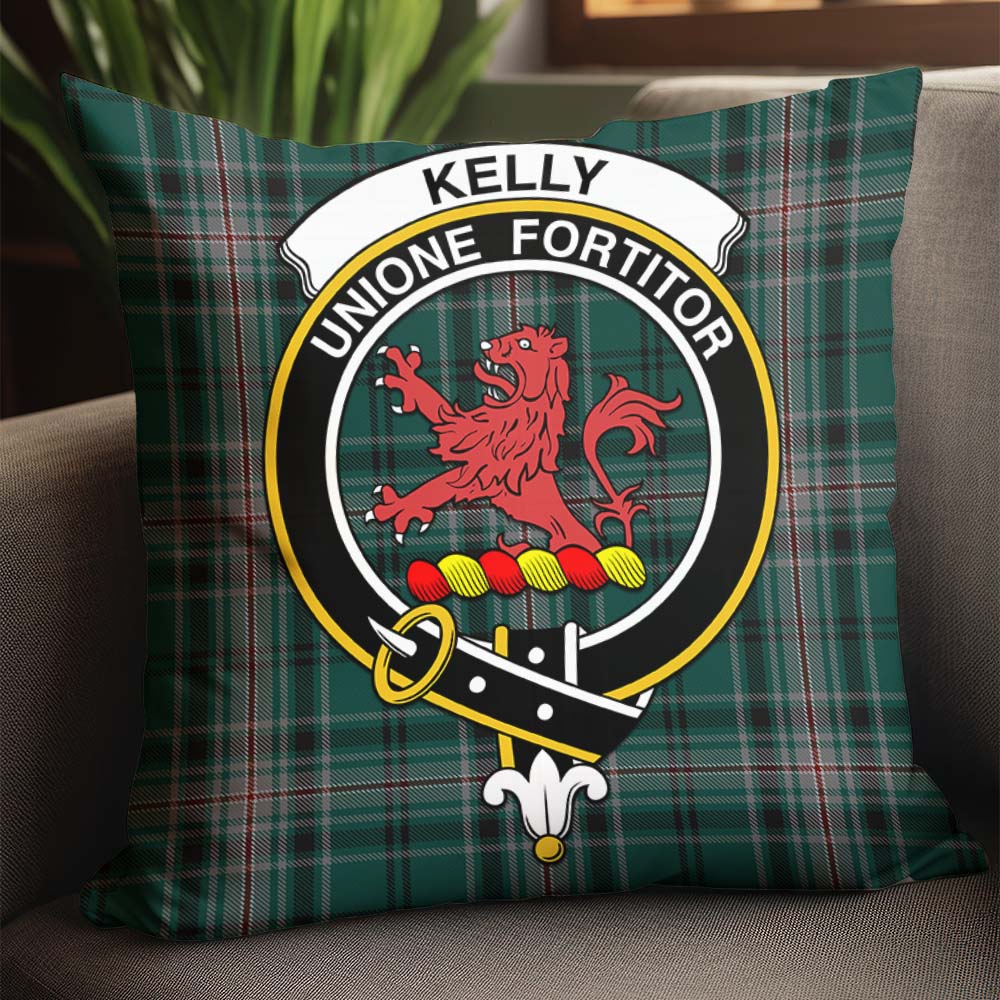 Kelly of Sleat Hunting Tartan Pillow Cover with Family Crest - Tartanvibesclothing