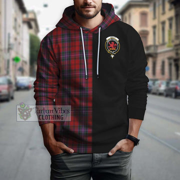 Kelly of Sleat Red Tartan Hoodie with Family Crest and Half Of Me Style