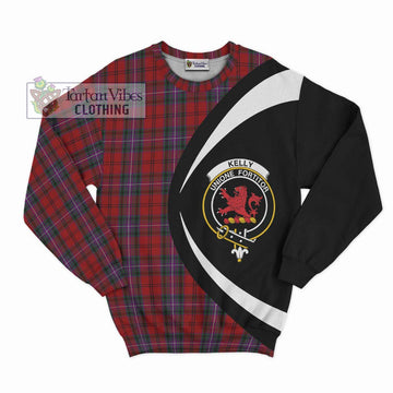 Kelly of Sleat Red Tartan Sweatshirt with Family Crest Circle Style