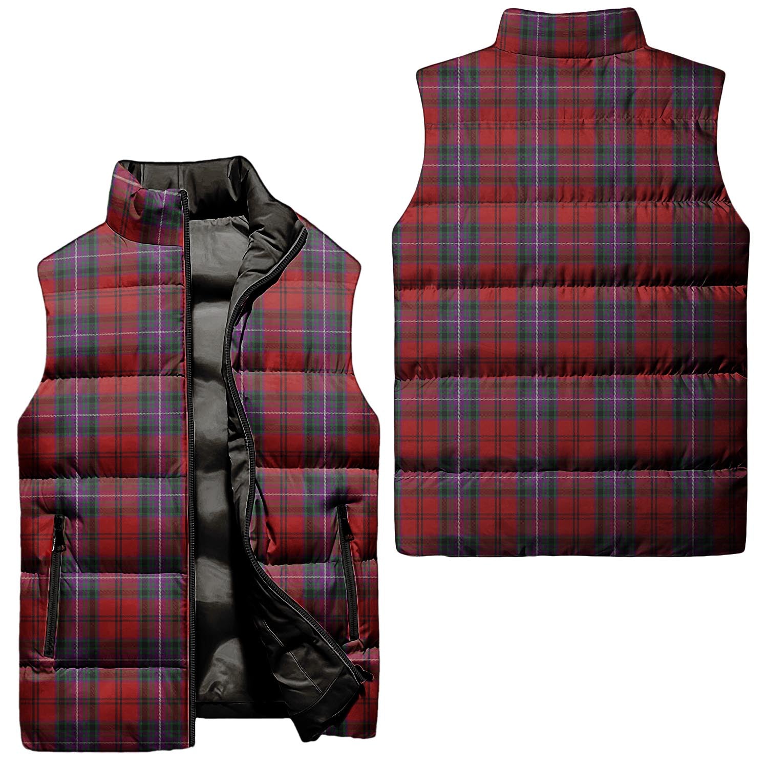 Kelly of Sleat Red Tartan Sleeveless Puffer Jacket Unisex - Tartanvibesclothing