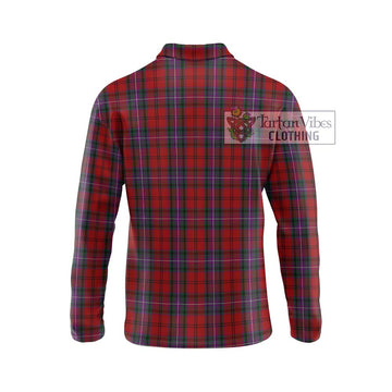 Kelly of Sleat Red Tartan Long Sleeve Polo Shirt with Family Crest DNA In Me Style