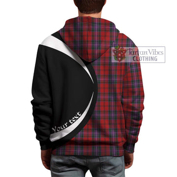 Kelly of Sleat Red Tartan Hoodie with Family Crest Circle Style