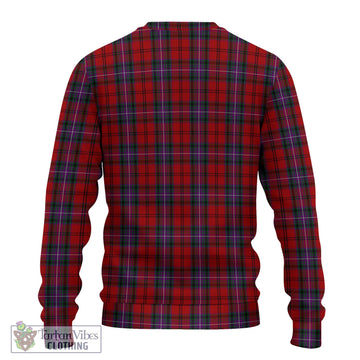 Kelly of Sleat Red Tartan Knitted Sweater with Family Crest DNA In Me Style