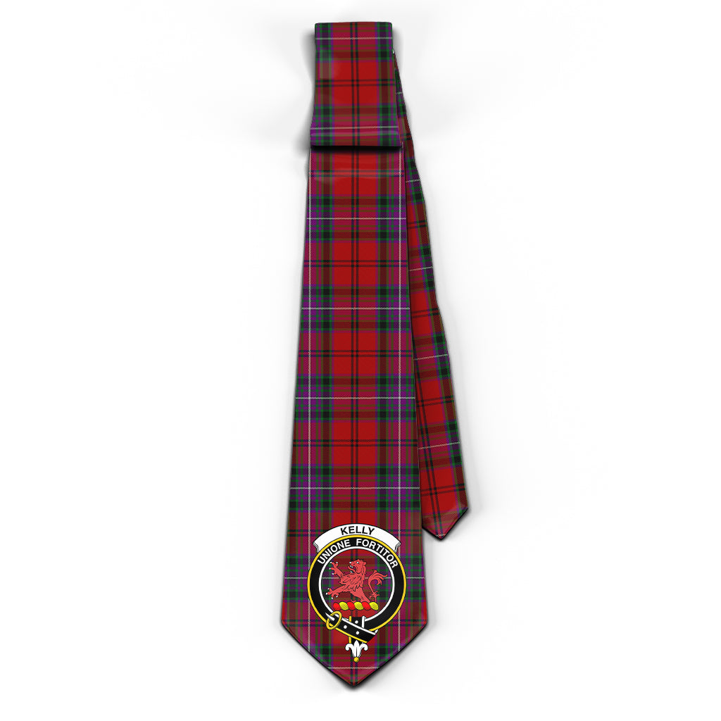 kelly-of-sleat-red-tartan-classic-necktie-with-family-crest