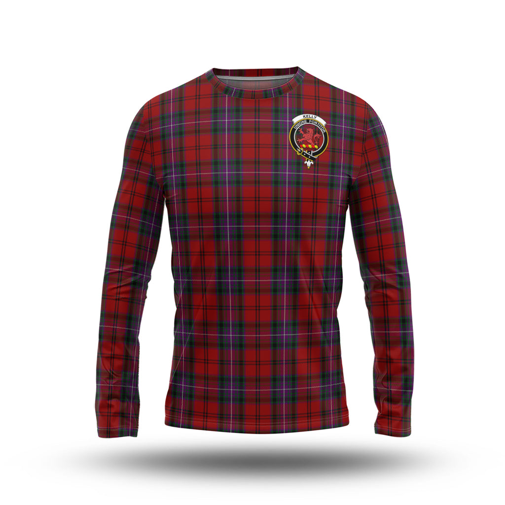 kelly-of-sleat-red-tartan-long-sleeve-t-shirt-with-family-crest