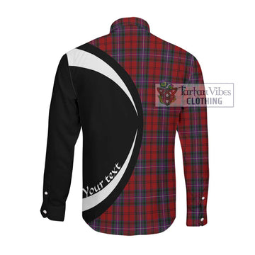 Kelly of Sleat Red Tartan Long Sleeve Button Up with Family Crest Circle Style