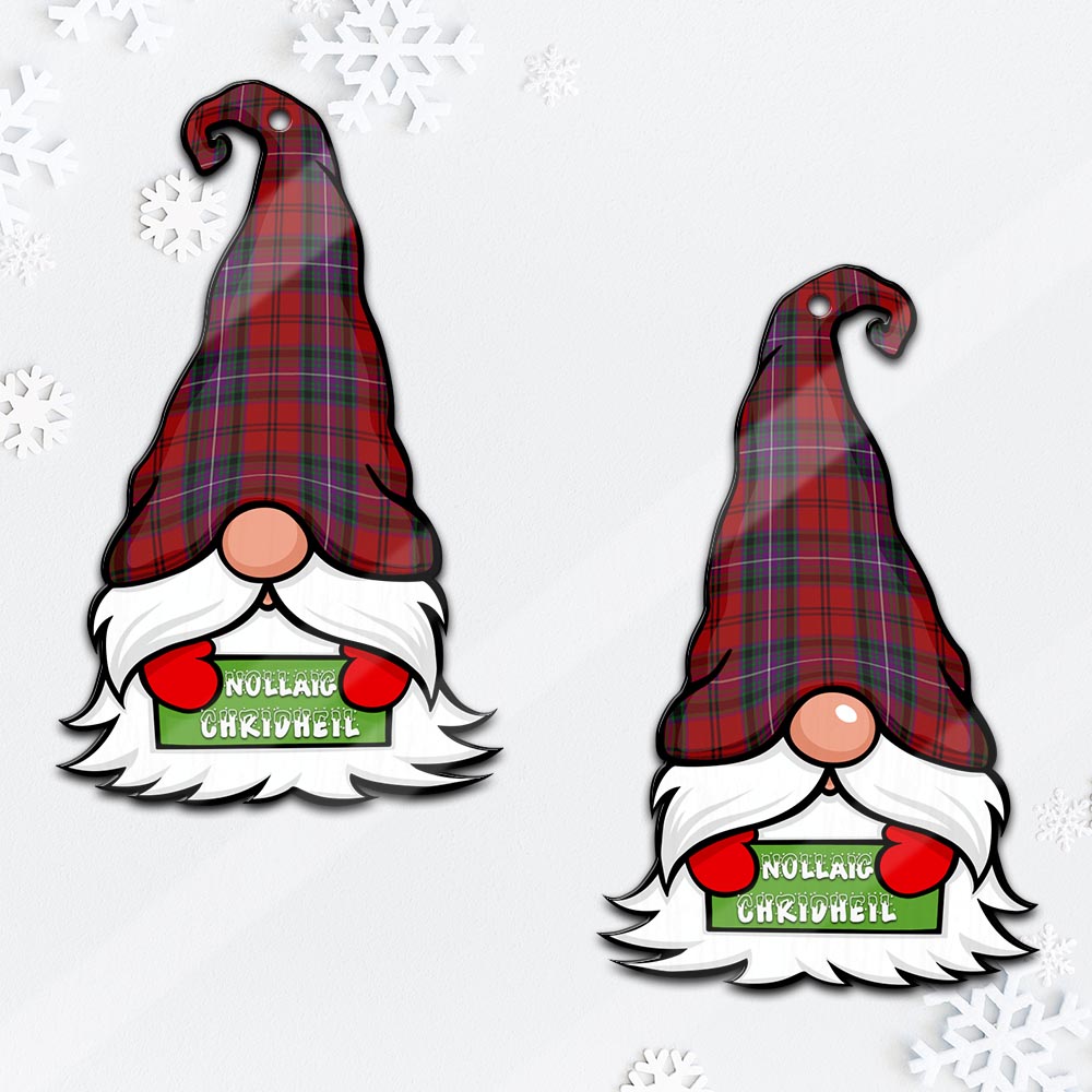 Kelly of Sleat Red Gnome Christmas Ornament with His Tartan Christmas Hat Mica Ornament - Tartanvibesclothing