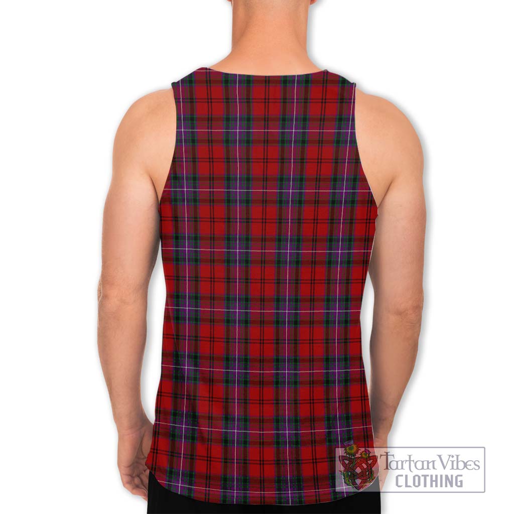 Tartan Vibes Clothing Kelly of Sleat Red Tartan Men's Tank Top with Family Crest DNA In Me Style