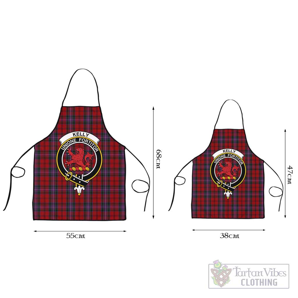 Tartan Vibes Clothing Kelly of Sleat Red Tartan Apron with Family Crest