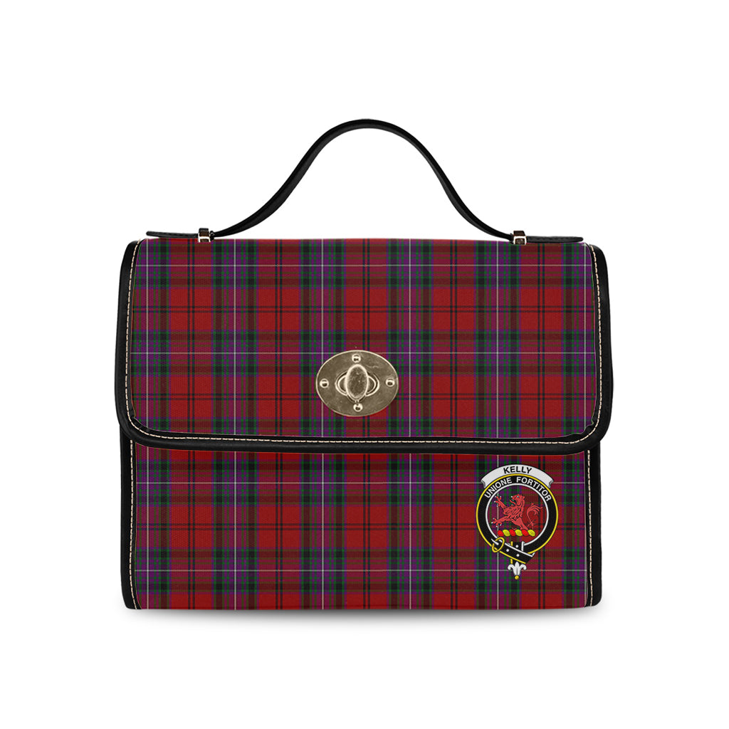 kelly-of-sleat-red-tartan-leather-strap-waterproof-canvas-bag-with-family-crest