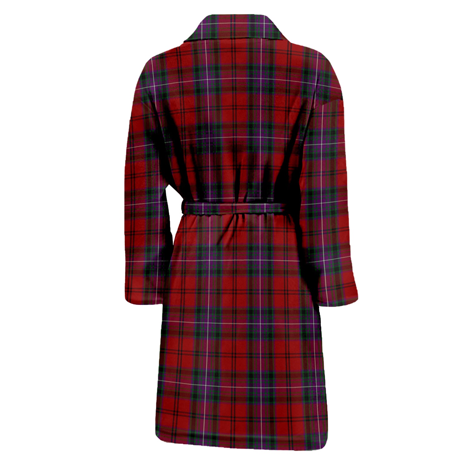 Kelly of Sleat Red Tartan Bathrobe with Family Crest - Tartan Vibes Clothing