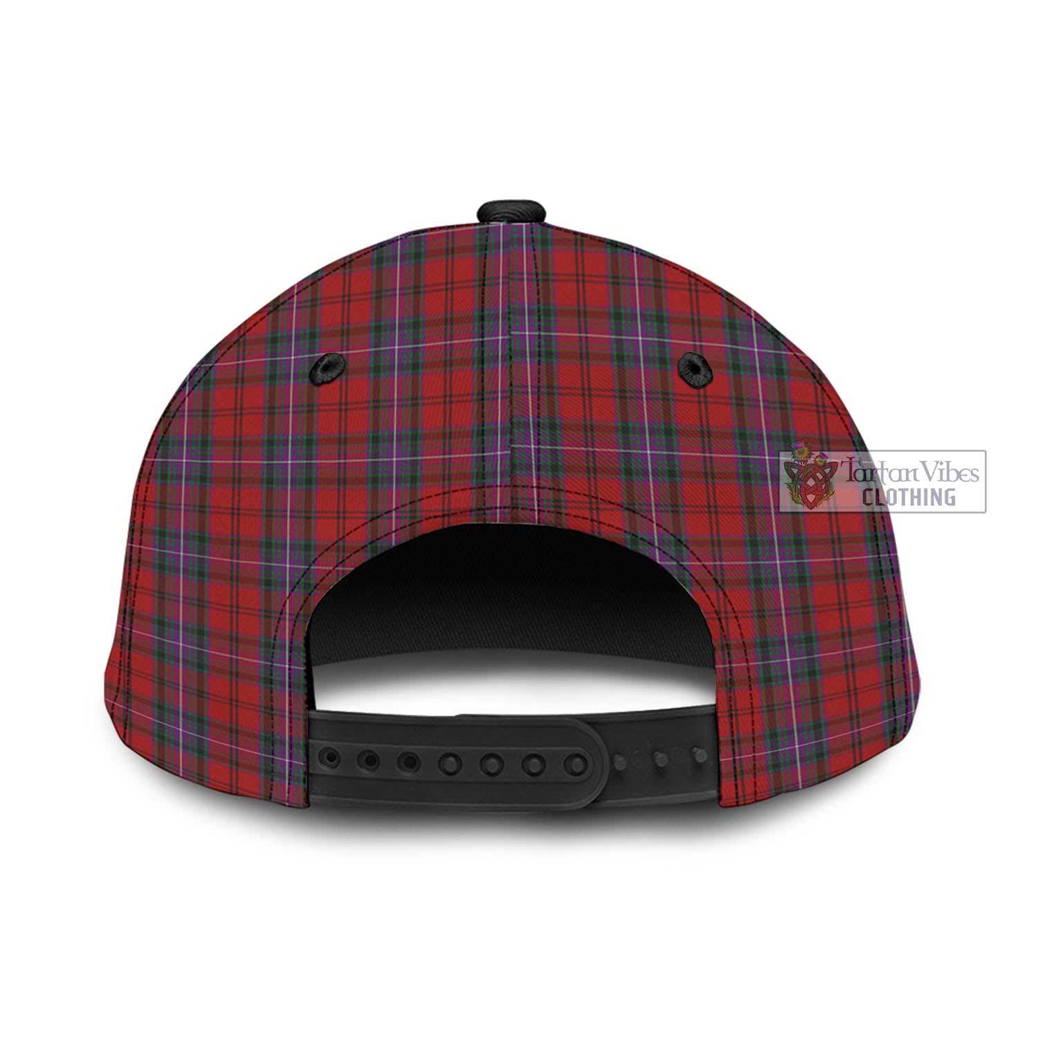 Tartan Vibes Clothing Kelly of Sleat Red Tartan Classic Cap with Family Crest In Me Style