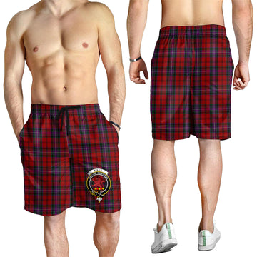 Kelly of Sleat Red Tartan Mens Shorts with Family Crest