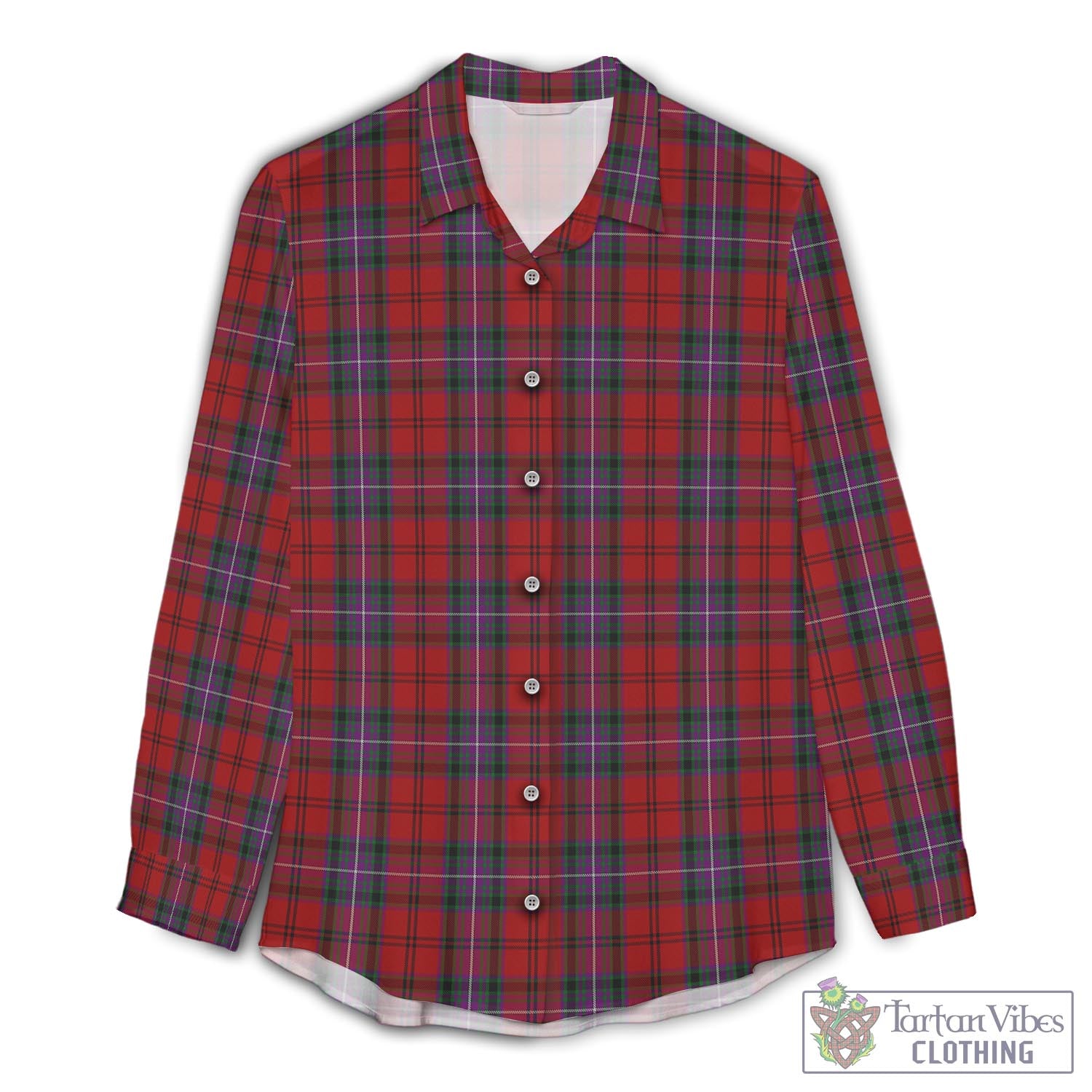 Kelly of Sleat Red Tartan Womens Casual Shirt