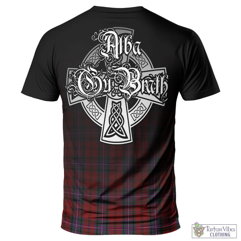 Tartan Vibes Clothing Kelly of Sleat Red Tartan T-Shirt Featuring Alba Gu Brath Family Crest Celtic Inspired