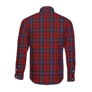 Kelly of Sleat Red Tartan Long Sleeve Button Up Shirt with Family Crest