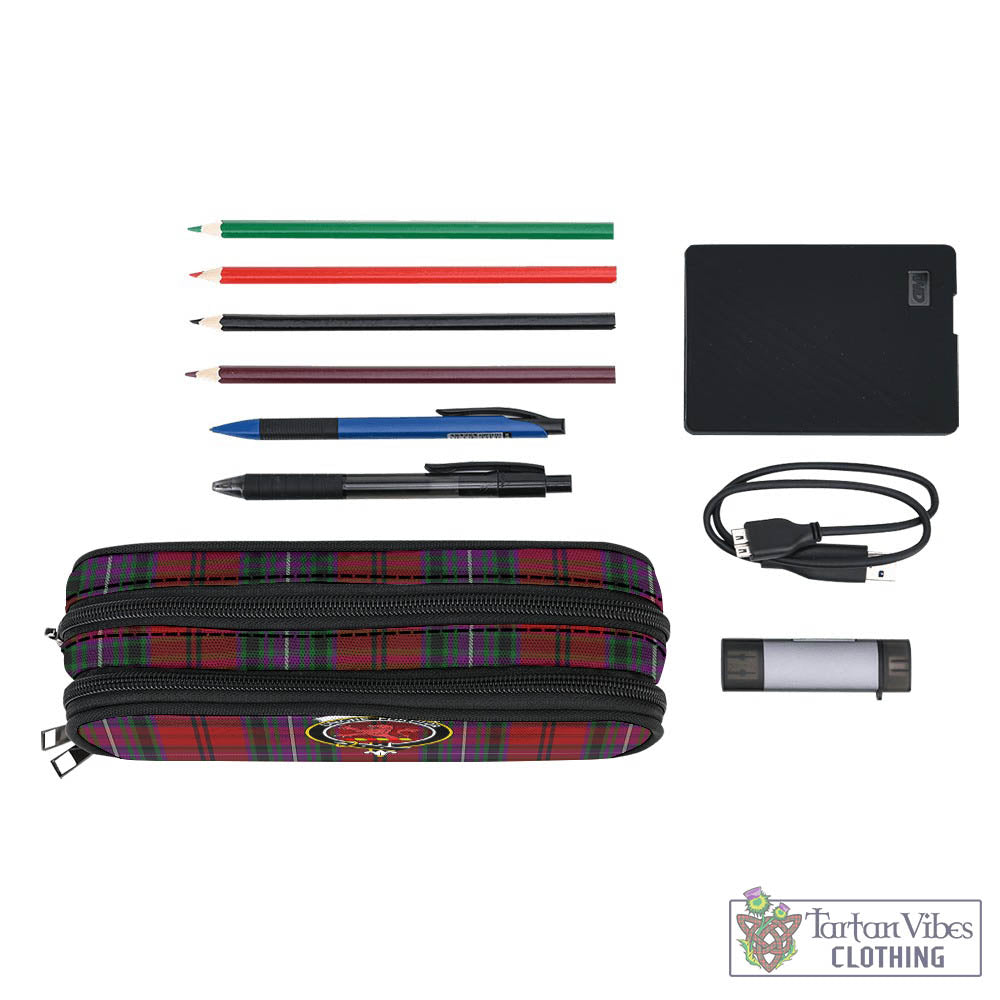 Tartan Vibes Clothing Kelly of Sleat Red Tartan Pen and Pencil Case with Family Crest