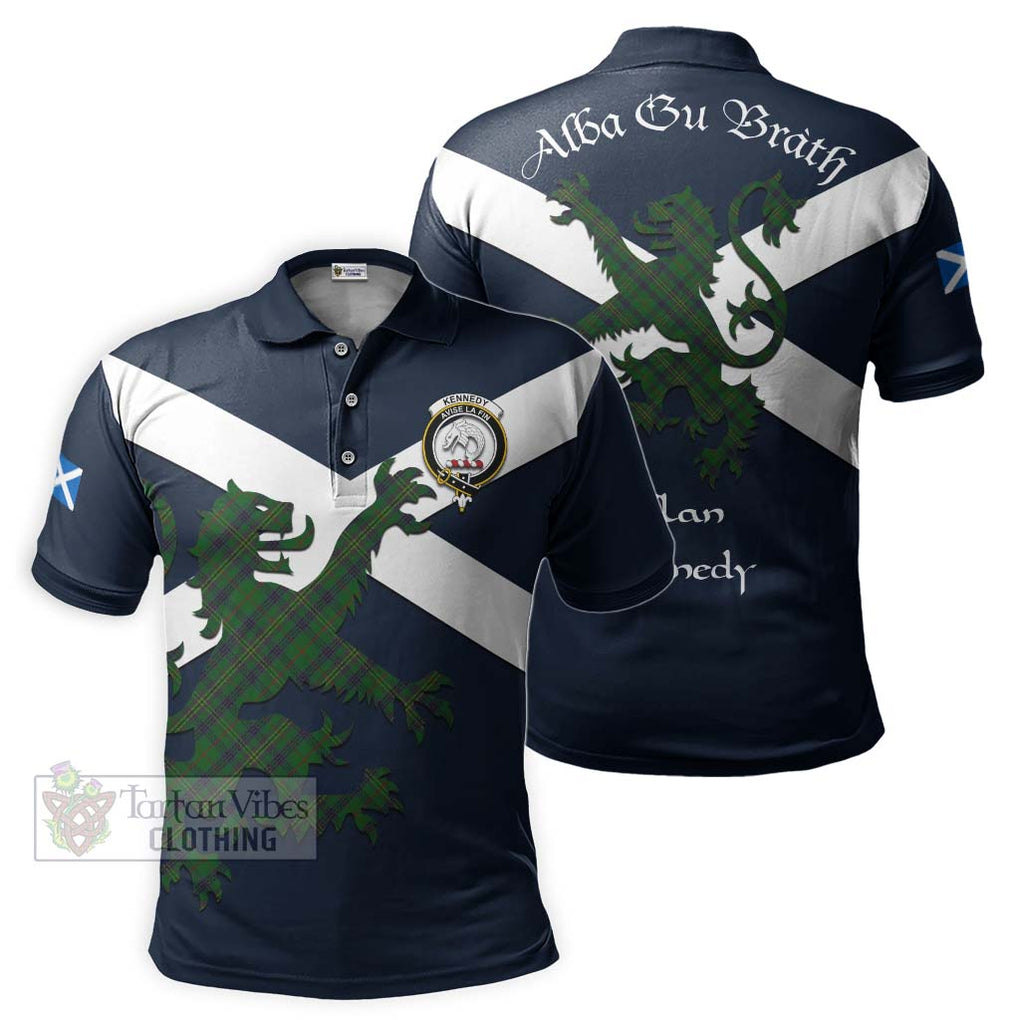 Tartan Vibes Clothing Kennedy Tartan Lion Rampant Polo Shirt – Proudly Display Your Heritage with Alba Gu Brath and Clan Name