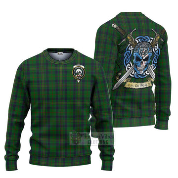 Kennedy Tartan Ugly Sweater with Family Crest Celtic Skull Style