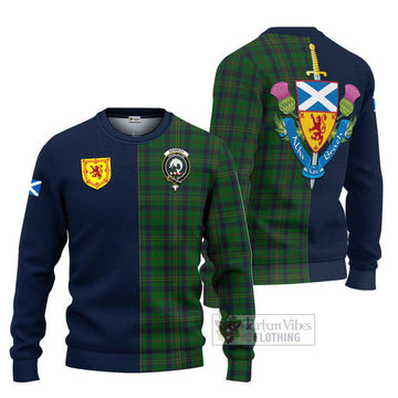 Kennedy Tartan Ugly Sweater with Scottish Lion Royal Arm Half Style