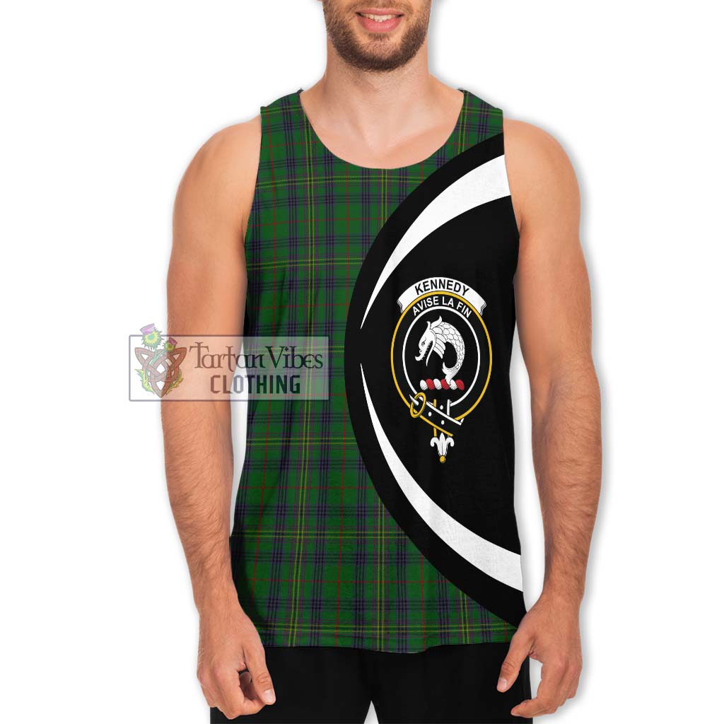 Kennedy Tartan Men's Tank Top with Family Crest Circle Style Men - Tartan Vibes Clothing