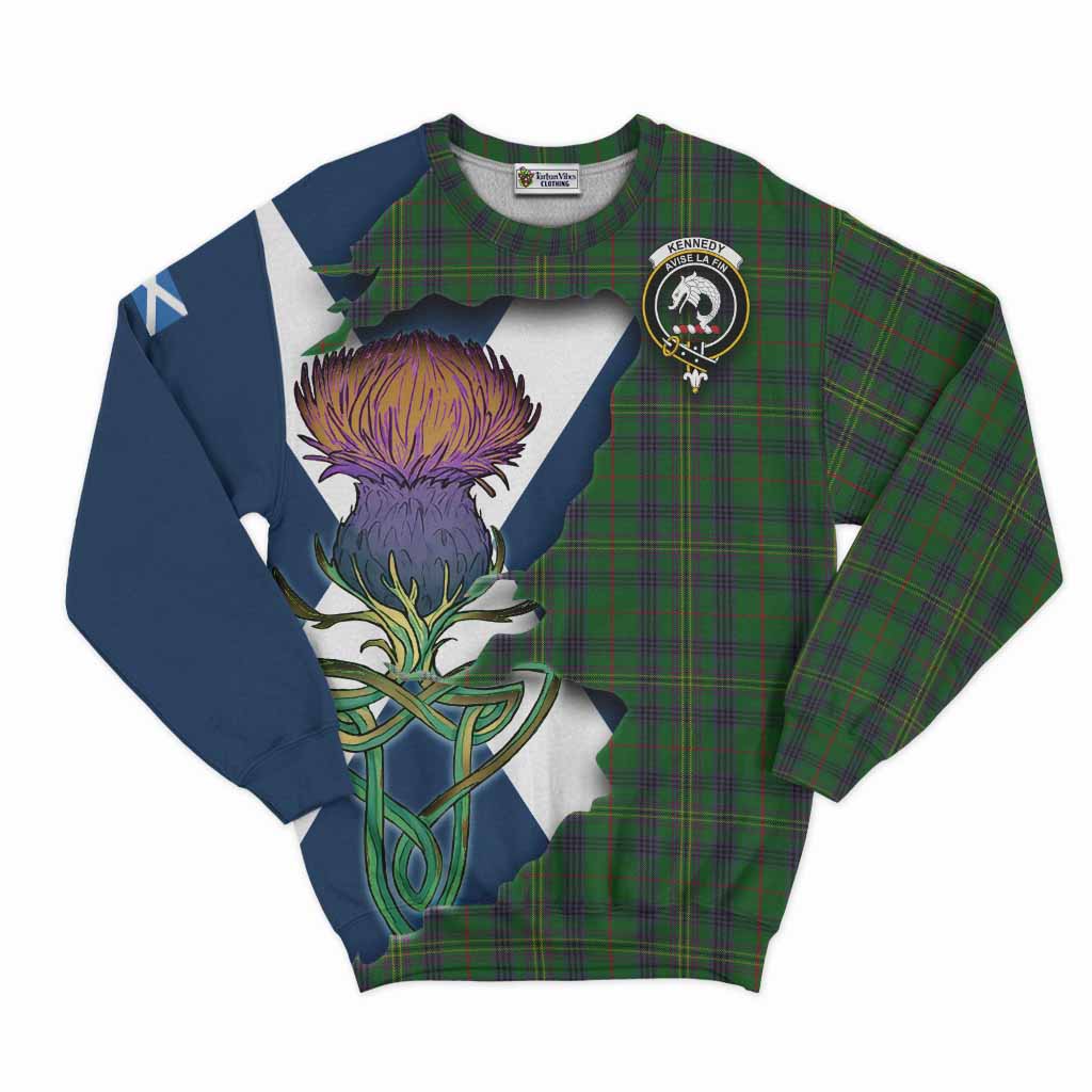 Kennedy Tartan Family Crest Sweatshirt Scottish Thistle Celtic Inspired Unisex - Tartan Vibes Clothing