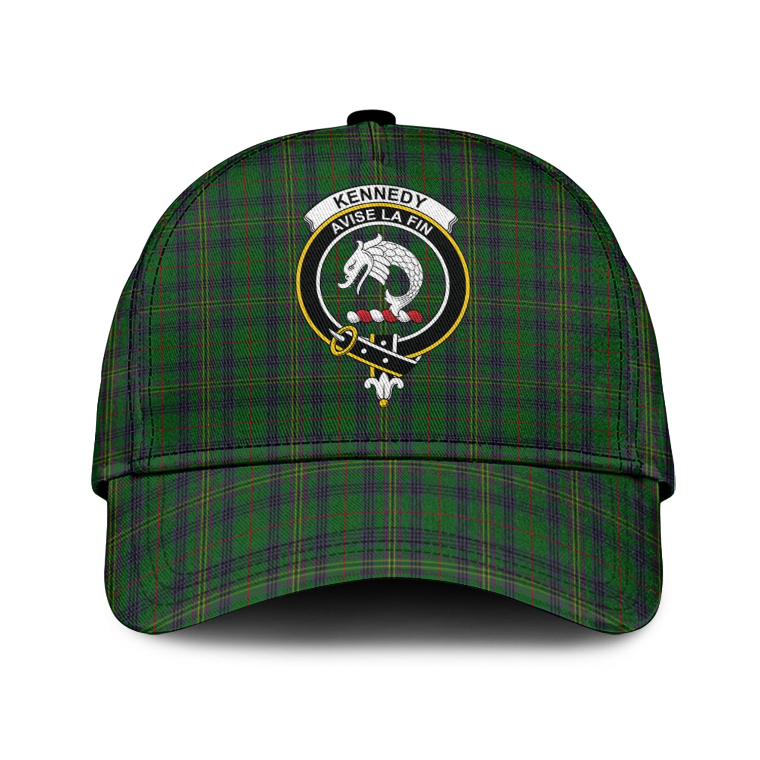 Kennedy Tartan Classic Cap with Family Crest Classic Cap Universal Fit - Tartan Vibes Clothing