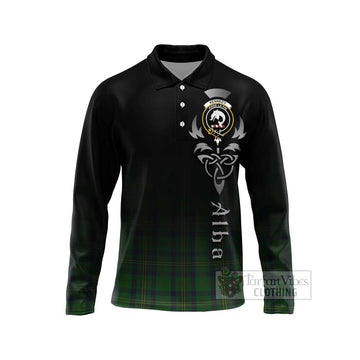 Kennedy Tartan Long Sleeve Polo Shirt Featuring Alba Gu Brath Family Crest Celtic Inspired