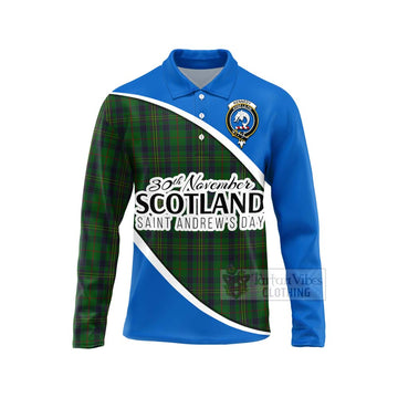 Kennedy Family Crest Tartan Long Sleeve Polo Shirt Celebrate Saint Andrew's Day in Style