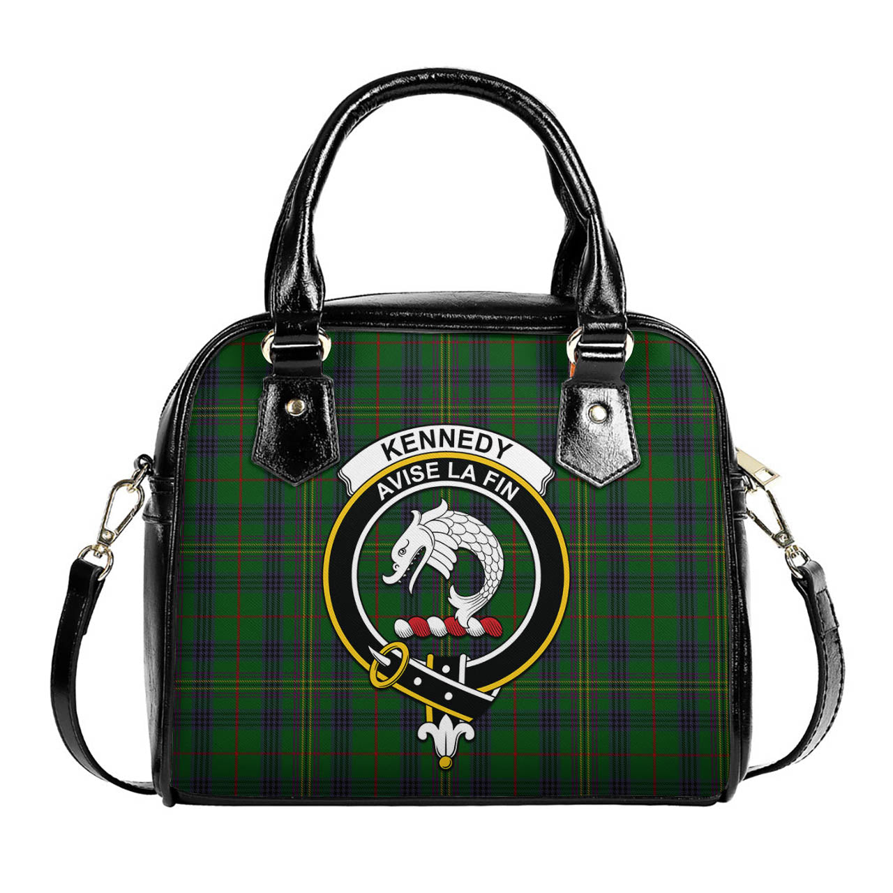 Kennedy Tartan Shoulder Handbags with Family Crest One Size 6*25*22 cm - Tartanvibesclothing